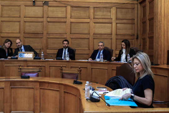Η Μαρία Καρυστιανού καταθέτει στην εξεταστική για τα Τέμπη